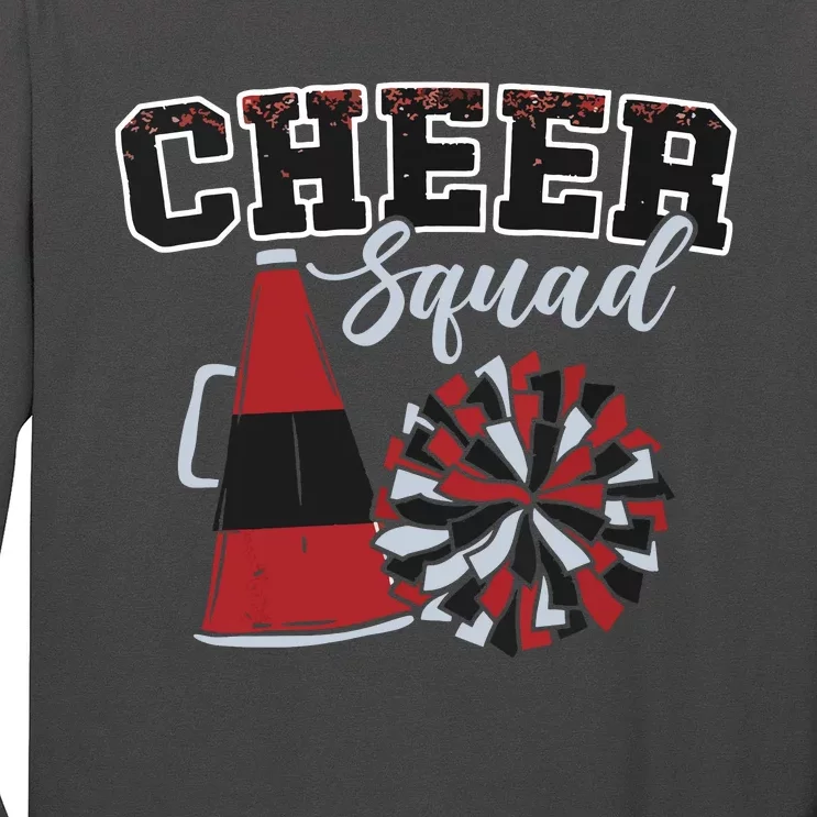 Cheer Squad Funny Cheerleader Cheerleading Red Women Girl Long Sleeve Shirt