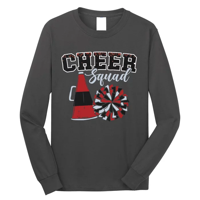 Cheer Squad Funny Cheerleader Cheerleading Red Women Girl Long Sleeve Shirt