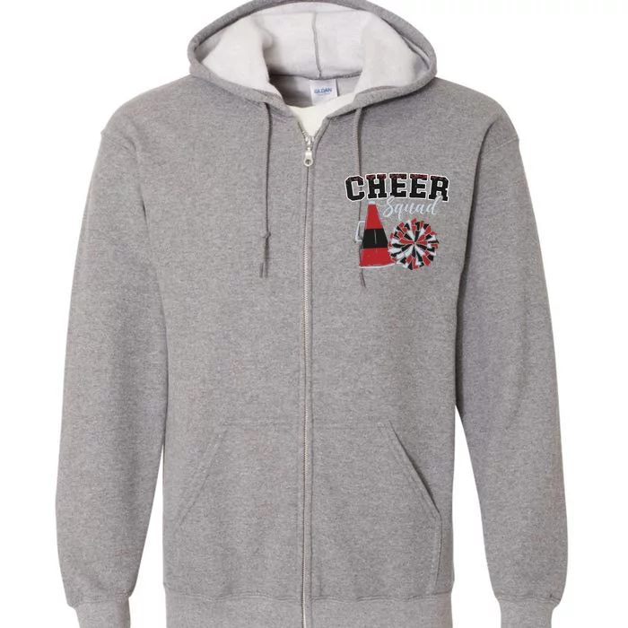 Cheer Squad Funny Cheerleader Cheerleading Red Women Girl Full Zip Hoodie