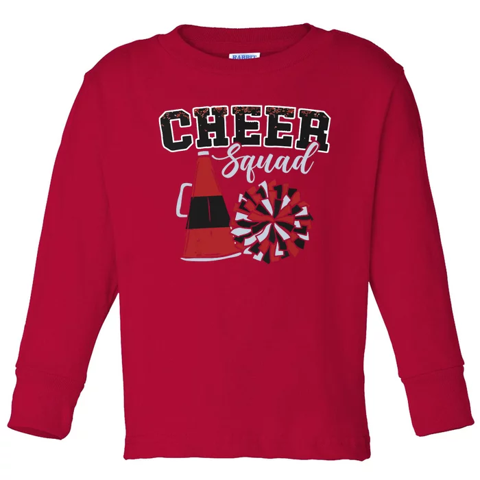 Cheer Squad Funny Cheerleader Cheerleading Red Women Girl Toddler Long Sleeve Shirt