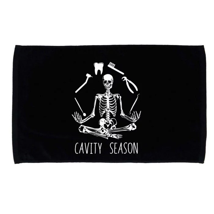 Cavity Season Funny Dentist Skeleton Halloween Dental Microfiber Hand Towel