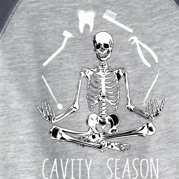 Cavity Season Funny Dentist Skeleton Halloween Dental Toddler Fine Jersey T-Shirt