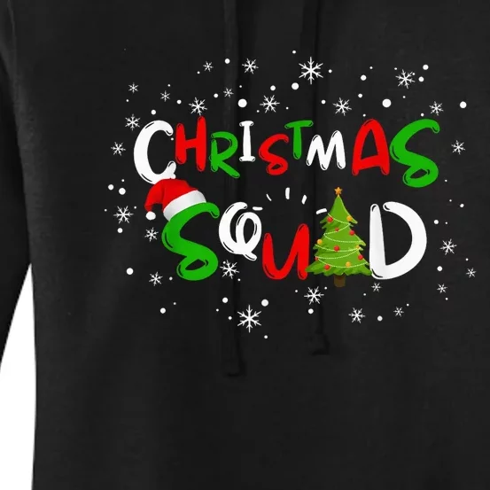 Christmas Squad Family Group Matching Shirts Funny Santa Elf Women's Pullover Hoodie