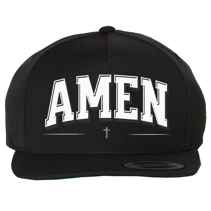 Christian S For Men AMEN Wool Snapback Cap