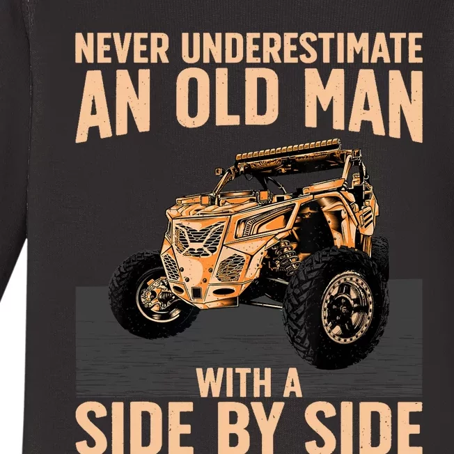 Cool SXS For Grandpa Dad Offroad UTV ATV SideBySide Baby Long Sleeve Bodysuit