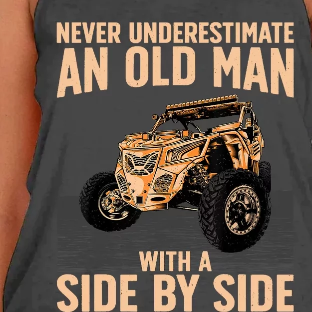 Cool SXS For Grandpa Dad Offroad UTV ATV SideBySide Women's Knotted Racerback Tank