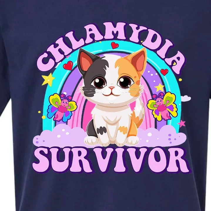 Chlamydia Survivor Funny Cat Sarcastic Inappropriate Sueded Cloud Jersey T-Shirt