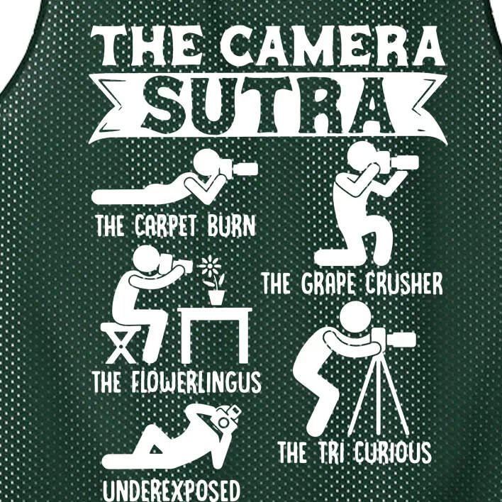 Camera Sutra Funny Photographer Pose Photography Mesh Reversible Basketball Jersey Tank