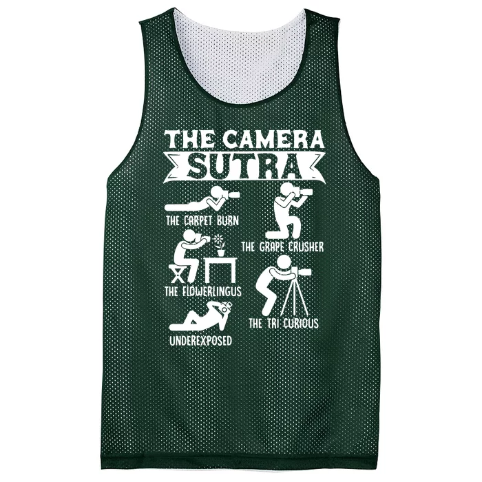 Camera Sutra Funny Photographer Pose Photography Mesh Reversible Basketball Jersey Tank