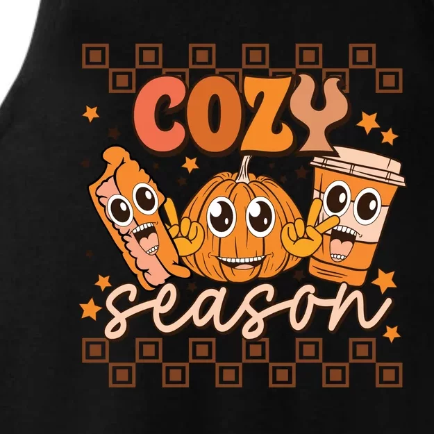 Cozy Season Fall Vibes Autumn Season Thanksgiving Pumpkin Spice Funny Ladies Tri-Blend Wicking Tank