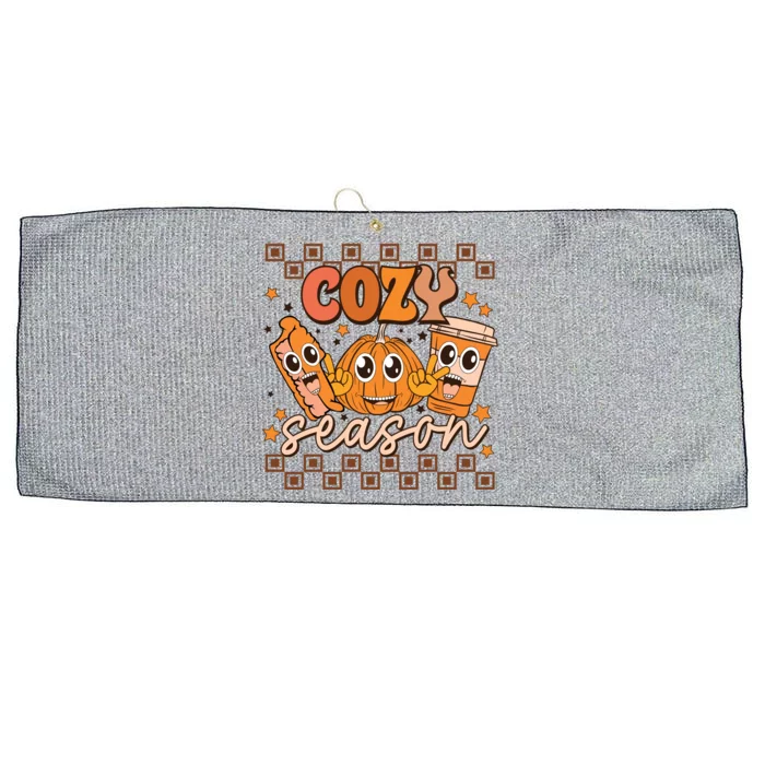 Cozy Season Fall Vibes Autumn Season Thanksgiving Pumpkin Spice Funny Large Microfiber Waffle Golf Towel