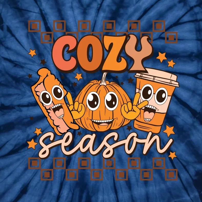 Cozy Season Fall Vibes Autumn Season Thanksgiving Pumpkin Spice Funny Tie-Dye T-Shirt