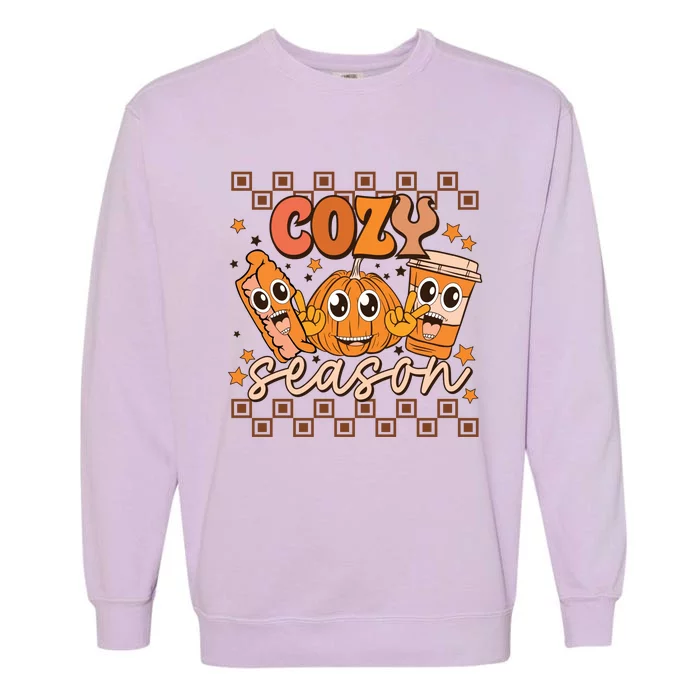 Cozy Season Fall Vibes Autumn Season Thanksgiving Pumpkin Spice Funny Garment-Dyed Sweatshirt