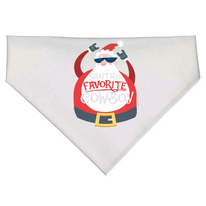 Cow SantaS Favourite Cow Christmas Gift Cool Gift USA-Made Doggie Bandana