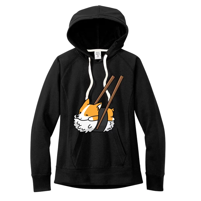 Corgi Sushi Funny Dog Gift Women's Fleece Hoodie