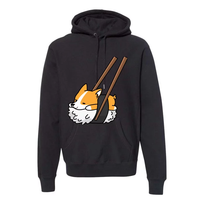 Corgi Sushi Funny Dog Gift Premium Hoodie