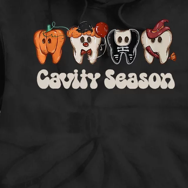 Cavity Season Funny Dental Halloween Teeth Dentist Tie Dye Hoodie