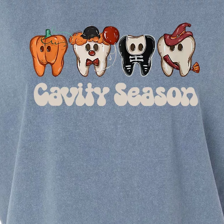 Cavity Season Funny Dental Halloween Teeth Dentist Garment-Dyed Women's Muscle Tee