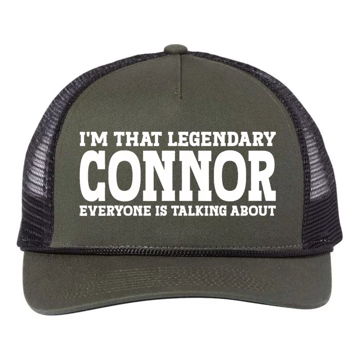 Connor Surname Funny Team Family Last Name Connor Retro Rope Trucker Hat Cap