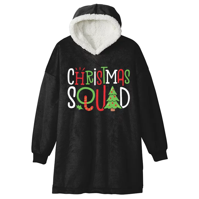 Christmas Squad Funny Xmas Tree Family Matching Pajamas Short Sleeve Hooded Wearable Blanket