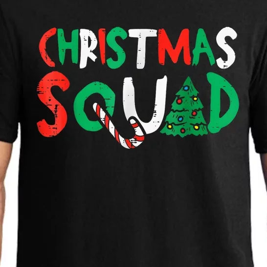 Christmas Squad Family Group Matching Shirts Funny Santa Elf Pajama Set