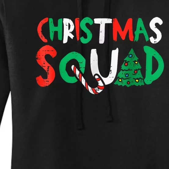 Christmas Squad Family Group Matching Shirts Funny Santa Elf Women's Pullover Hoodie