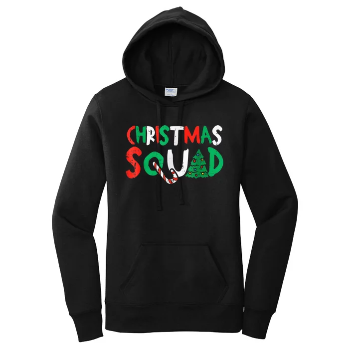 Christmas Squad Family Group Matching Shirts Funny Santa Elf Women's Pullover Hoodie