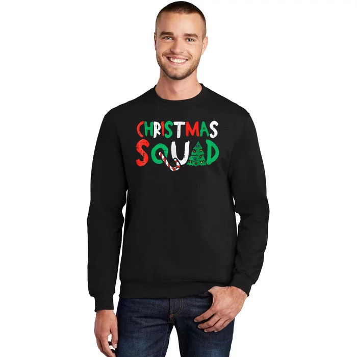 Christmas Squad Family Group Matching Shirts Funny Santa Elf Tall Sweatshirt