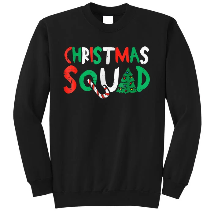 Christmas Squad Family Group Matching Shirts Funny Santa Elf Tall Sweatshirt