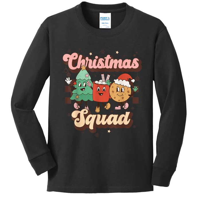 Christmas Squad Funny Family Matching Shirt Retro Christmas Kids Long Sleeve Shirt