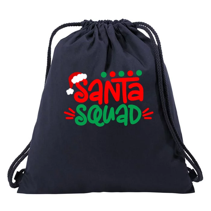 Christmas Squad Family Matching Xmas Santa Squad Drawstring Bag