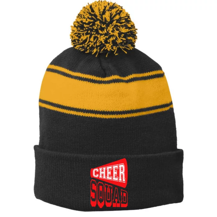 Cheer Squad Funny Cheerleader Cheering Cheerdancing Outfit Stripe Pom Pom Beanie