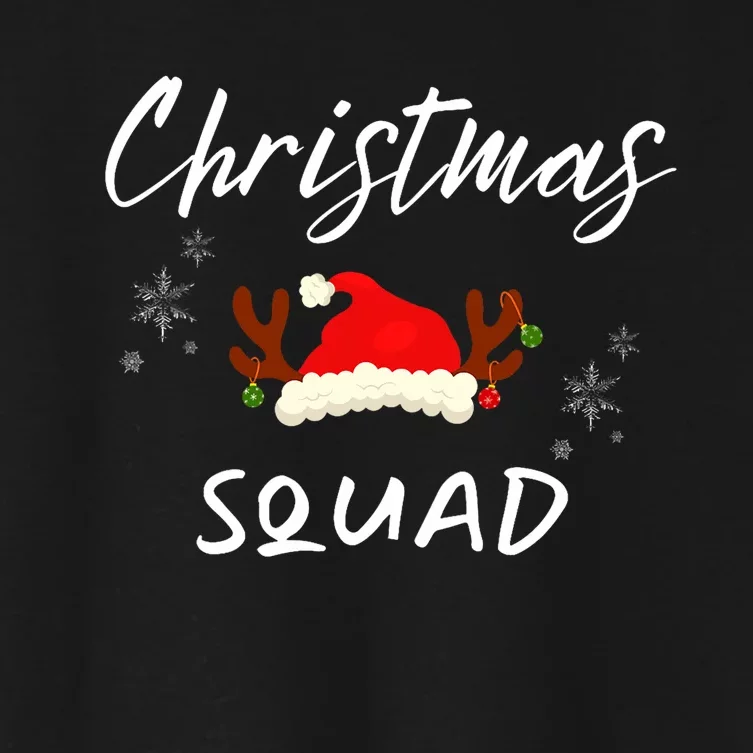 Christmas Squad Family Funny Merry And Bright Women's Crop Top Tee