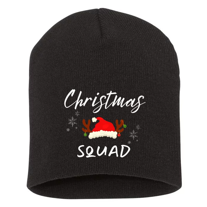 Christmas Squad Family Funny Merry And Bright Short Acrylic Beanie