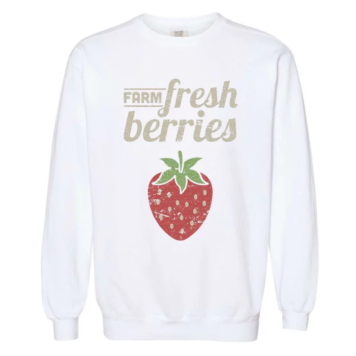 Cute Strawberry Farm Funny Strawberry Farming Garment-Dyed Sweatshirt