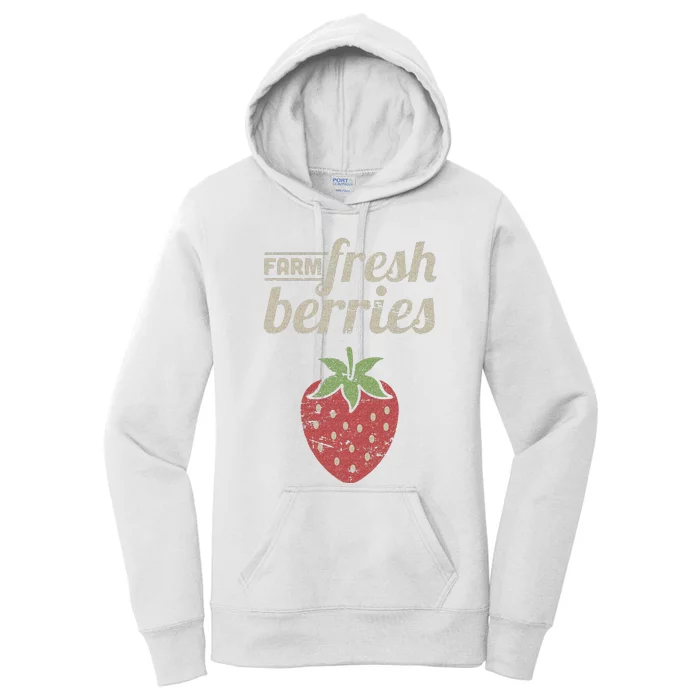 Cute Strawberry Farm Funny Strawberry Farming Women's Pullover Hoodie