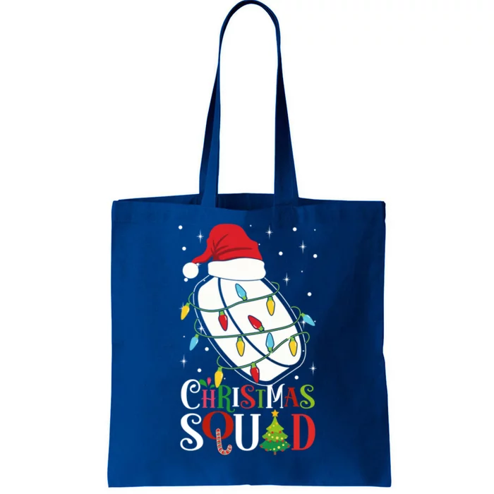 Christmas Squad Funny Xmas Tree Hockeypuck Santa Hat Gift Tote Bag