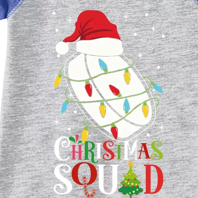 Christmas Squad Funny Xmas Tree Hockeypuck Santa Hat Gift Infant Baby Jersey Bodysuit