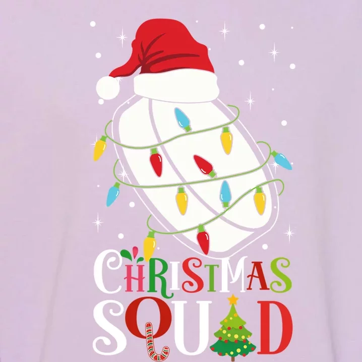 Christmas Squad Funny Xmas Tree Hockeypuck Santa Hat Gift Garment-Dyed Sweatshirt