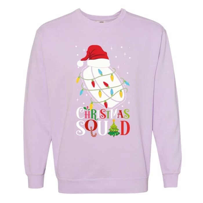 Christmas Squad Funny Xmas Tree Hockeypuck Santa Hat Gift Garment-Dyed Sweatshirt