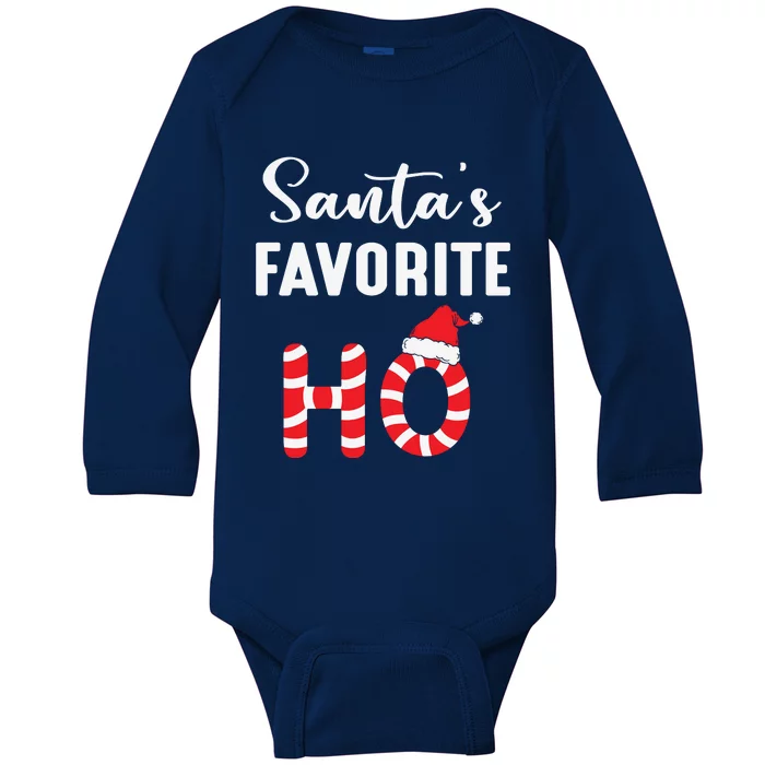 Christmas Santas Favorite Candy Ho Baby Long Sleeve Bodysuit