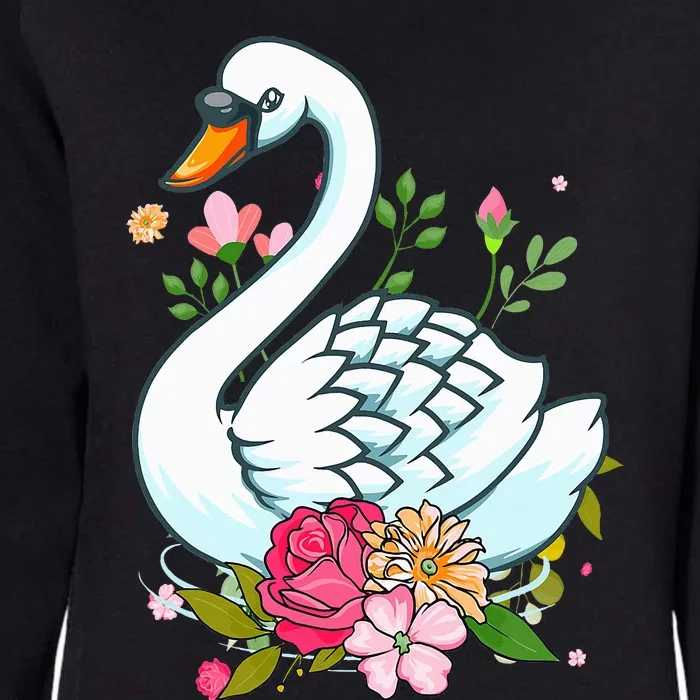 Cool Swan For   Swans Floral Waterfowl Bird Flower Womens California Wash Sweatshirt