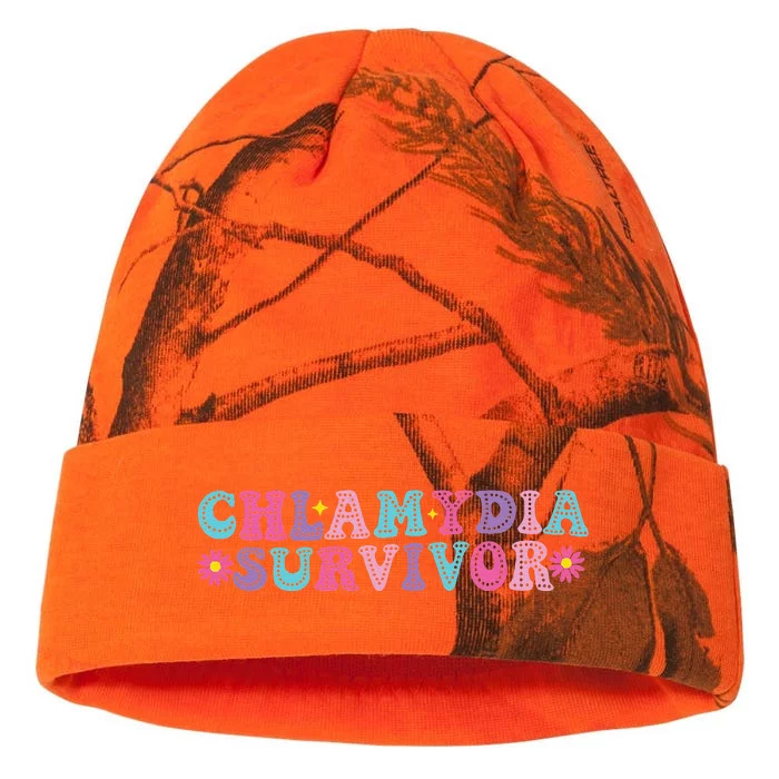 Chlamydia Survivor Funny Groovy Sarcastic Inappropriate Kati - 12in Camo Beanie