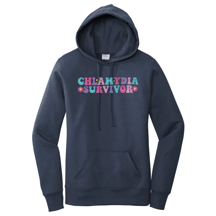 Chlamydia Survivor Funny Groovy Sarcastic Inappropriate Women's Pullover Hoodie