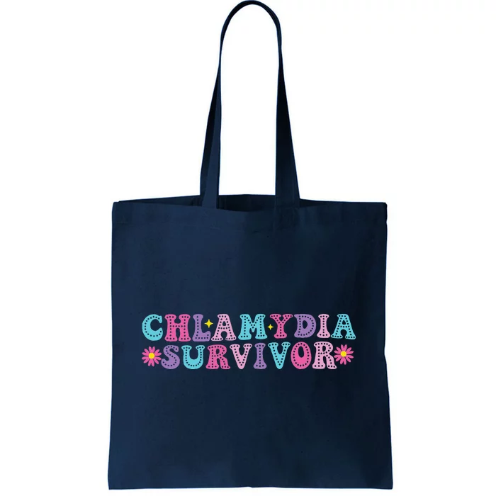 Chlamydia Survivor Funny Groovy Sarcastic Inappropriate Tote Bag