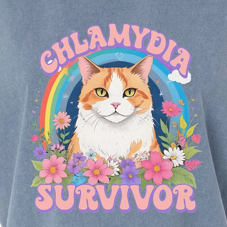 Chlamydia Survivor Funny Cat Meme Garment-Dyed Women's Muscle Tee