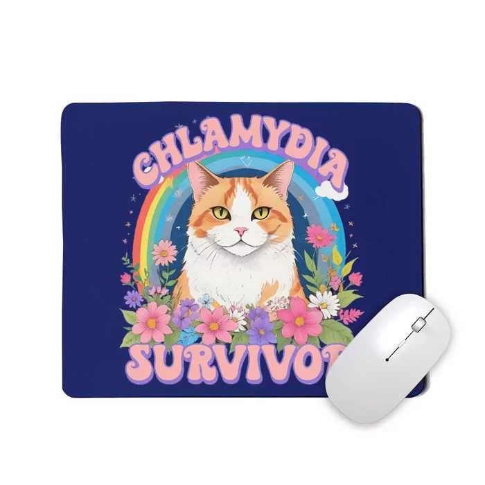 Chlamydia Survivor Funny Cat Meme Mousepad