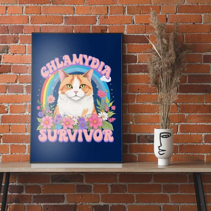 Chlamydia Survivor Funny Cat Meme Poster