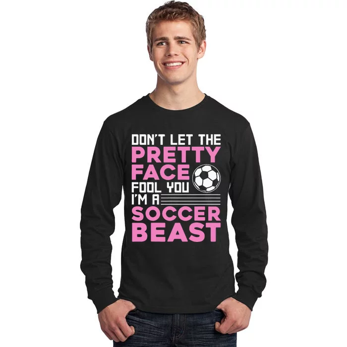 Cool Soccer For Women Teen Soccer Lover Player Sports Tall Long Sleeve T-Shirt