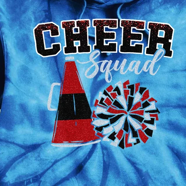 Cheer Squad Funny Cheerleader Cheerleading Red Women Girl Tie Dye Hoodie